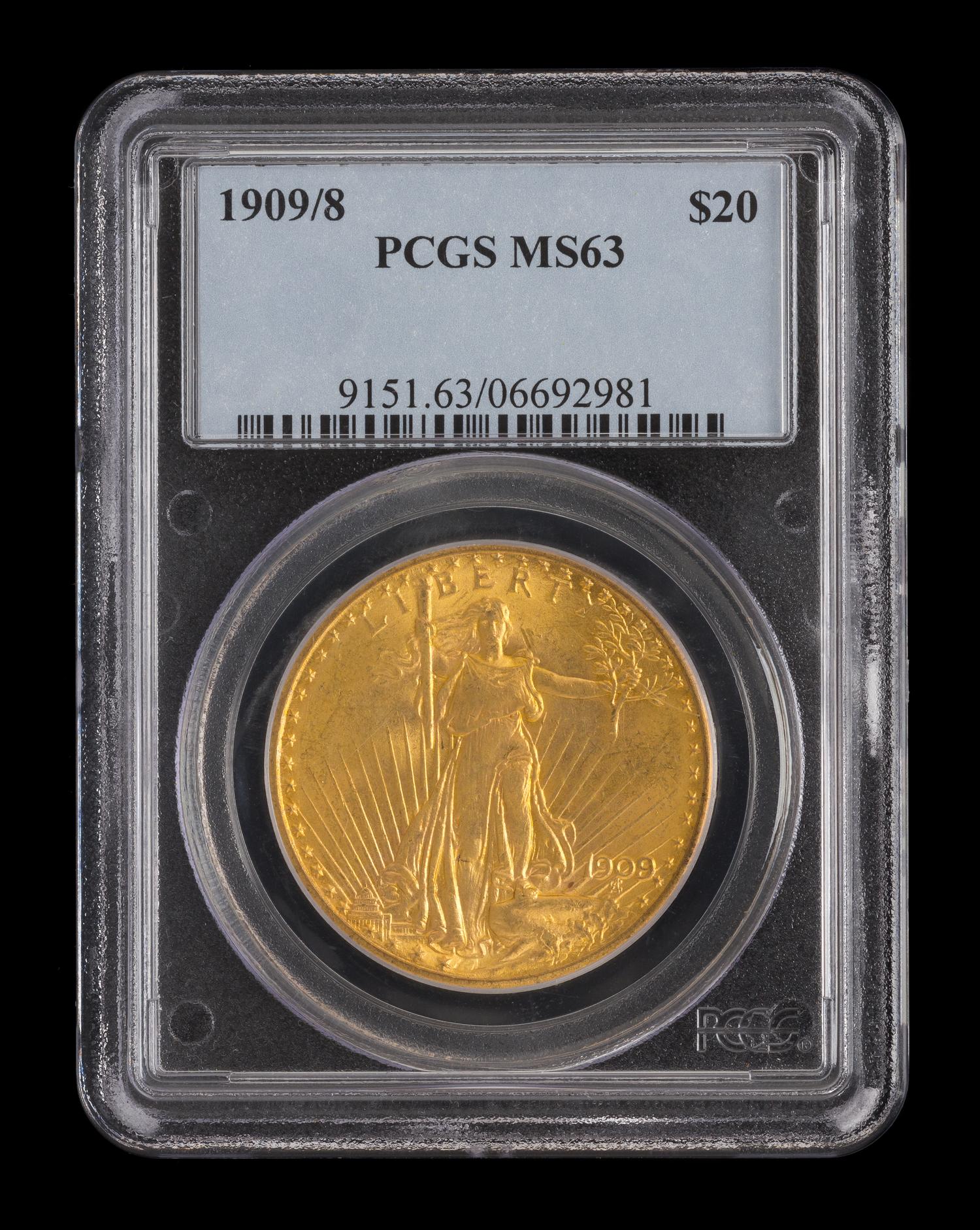 A United States 1909/8 St. Gaudens $20 Gold Coin