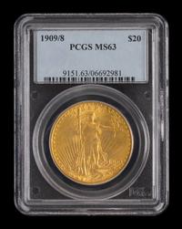 A United States 1909/8 St. Gaudens $20 Gold Coin