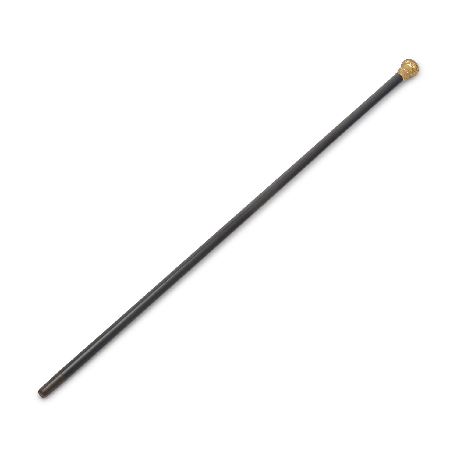 A Gold-Mounted and Ebonized Walking Stick