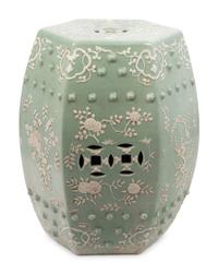 A Chinese Celadon Glazed Porcelain Garden Stool