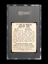 A 1948 Leaf Joe DiMaggio Baseball Card No. 1 (SGC 2 GOOD)