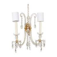 A Pair of Cut Glass Two-Light Sconces