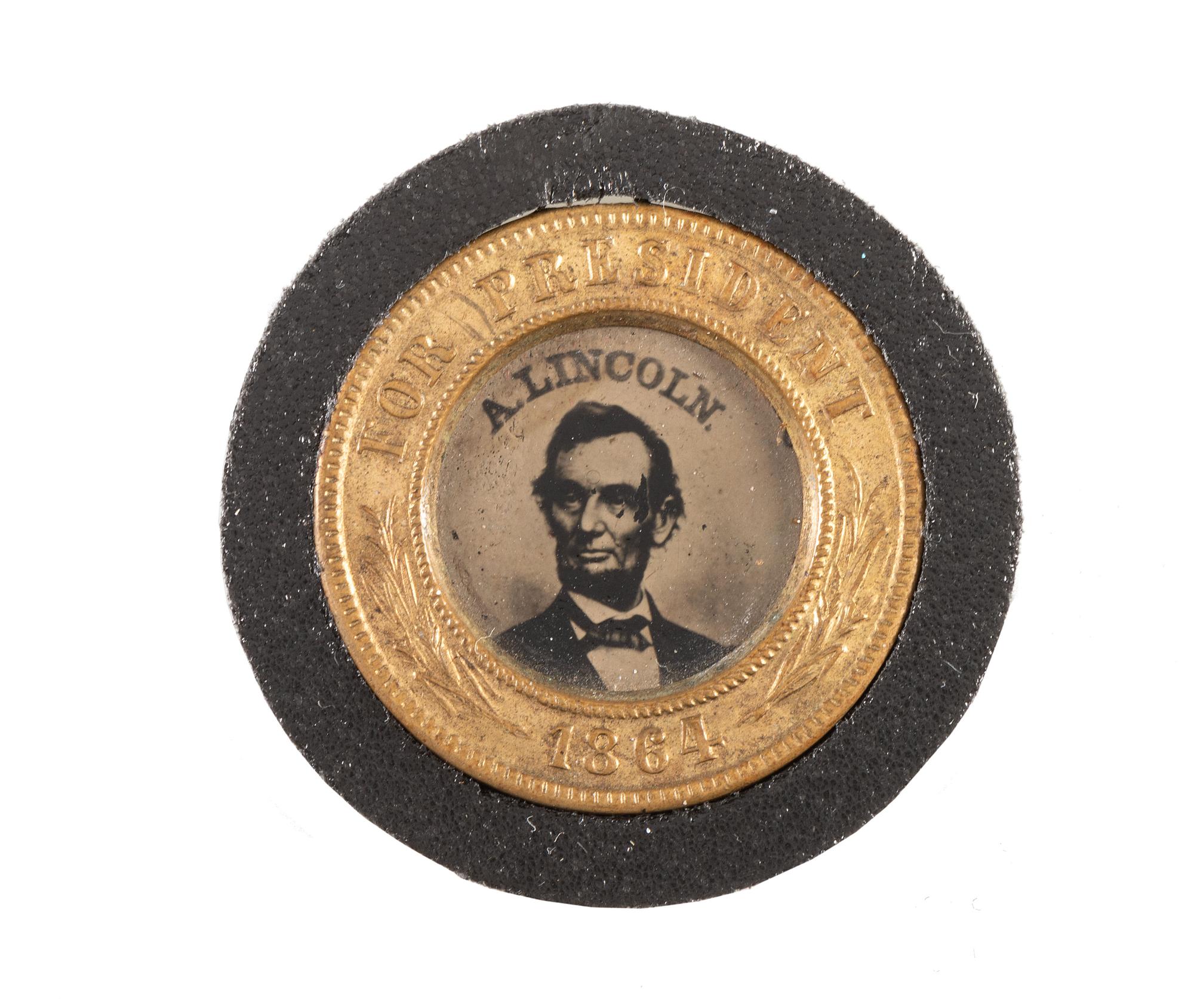 [LINCOLN, Abraham (1809-1865)]. Abraham Lincoln and Andrew Johnson campaign ferrotype. 1864.
