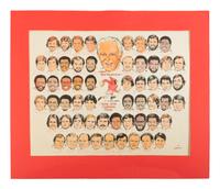 A 1979 Amadeee Wohlschlaeger Original St. Louis Cardinals Team Signed Autograph Artwork from The Collection of Hall of Fame Oklahoma Football Coach Bud Wilkinson