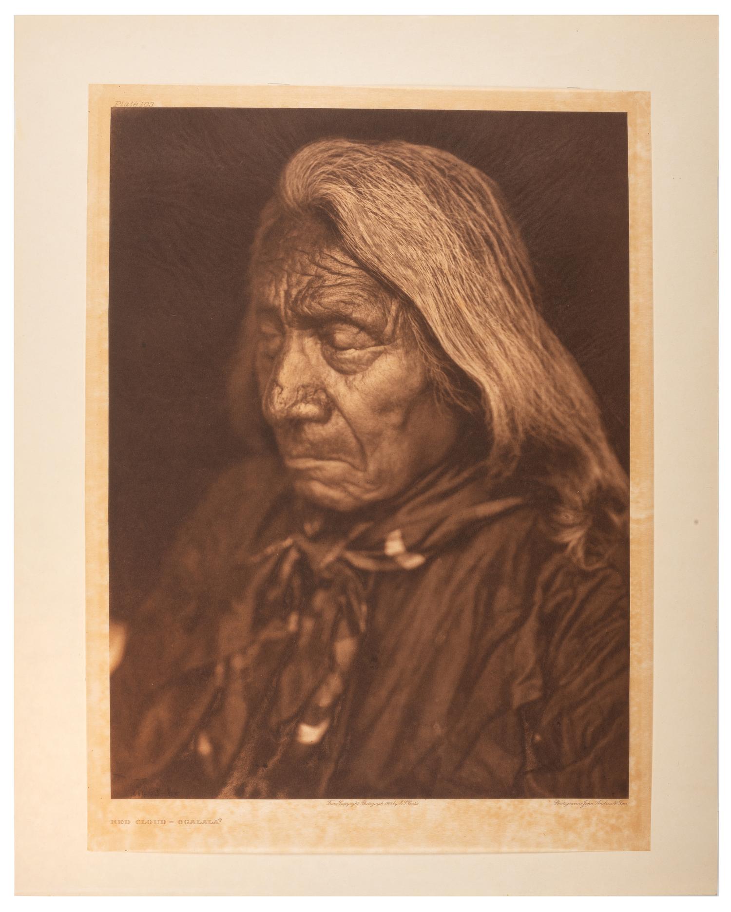 CURTIS, Edward (1868-1952). Red Cloud - Ogalala (Plate 103, portfolio 3)