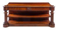 A William IV Mahogany Three-Tier Server Height 32 x width 76 x depth 22 inches. — SECOND QUARTER 19TH CENTURY