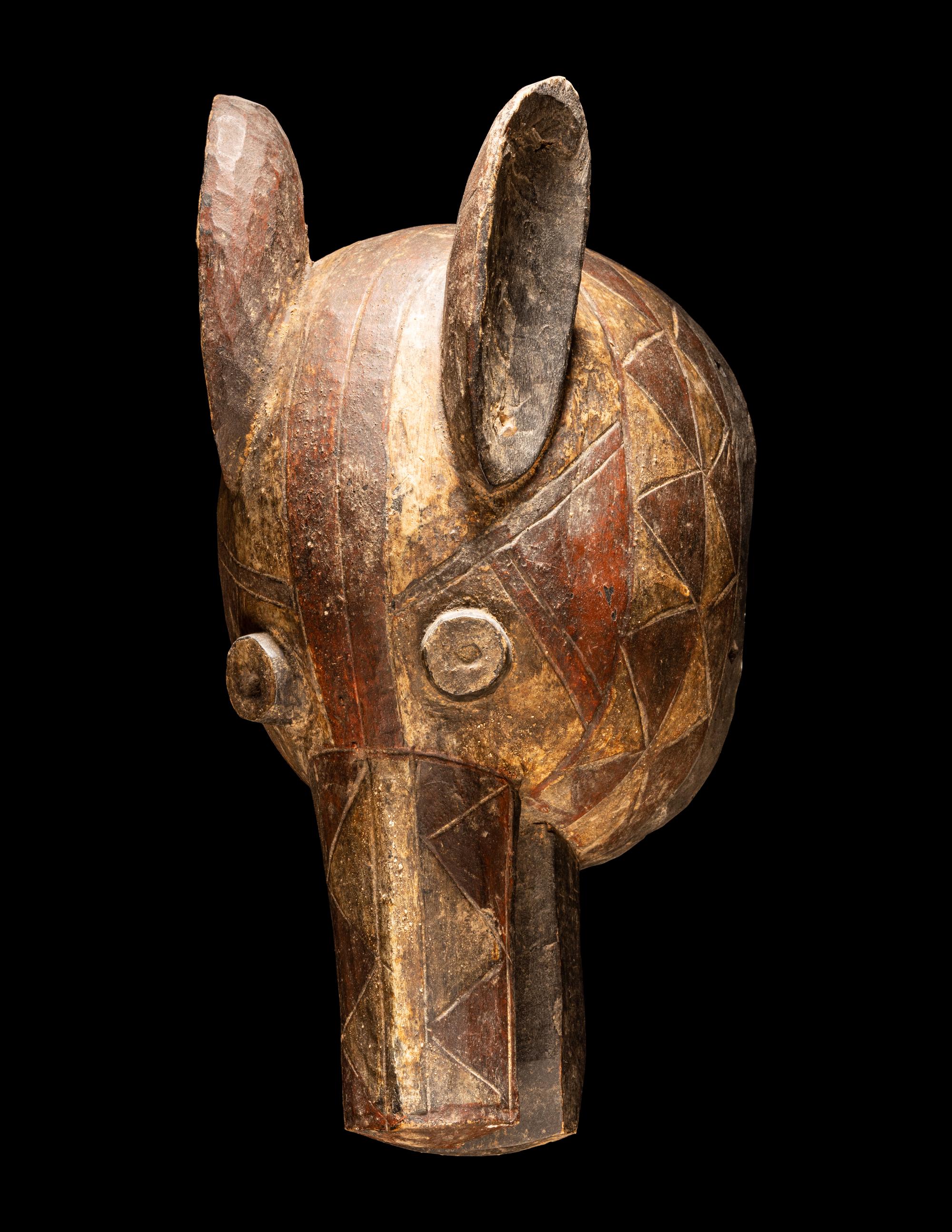 Two Mossi Wood Warthog Helmet Masks