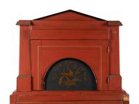 A North European Red-Painted Bureau Cabinet