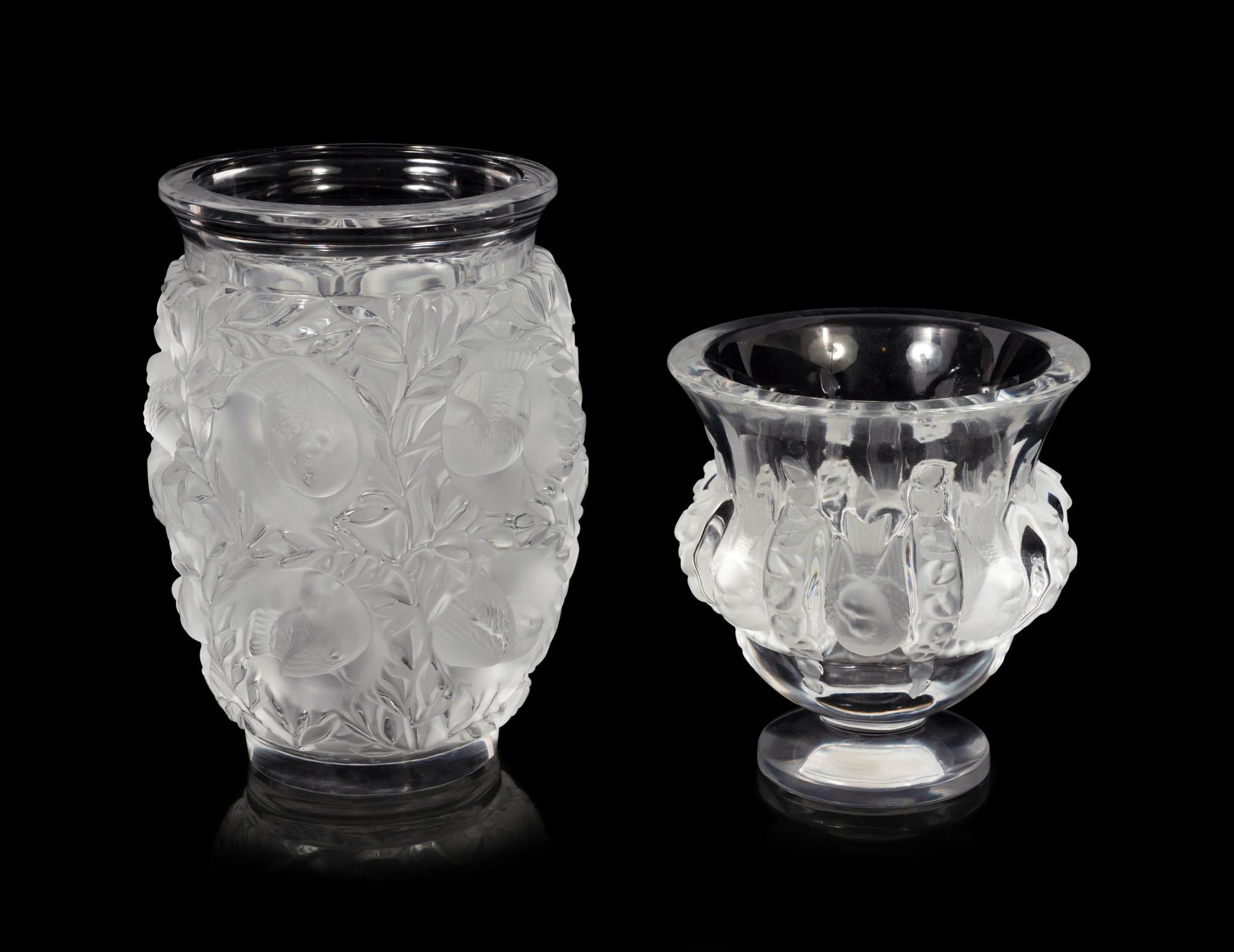 A Lalique Bagatelle Vase and a Lalique Dampierre Vase