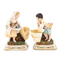 A Pair of Jacob Petit Porcelain Figures