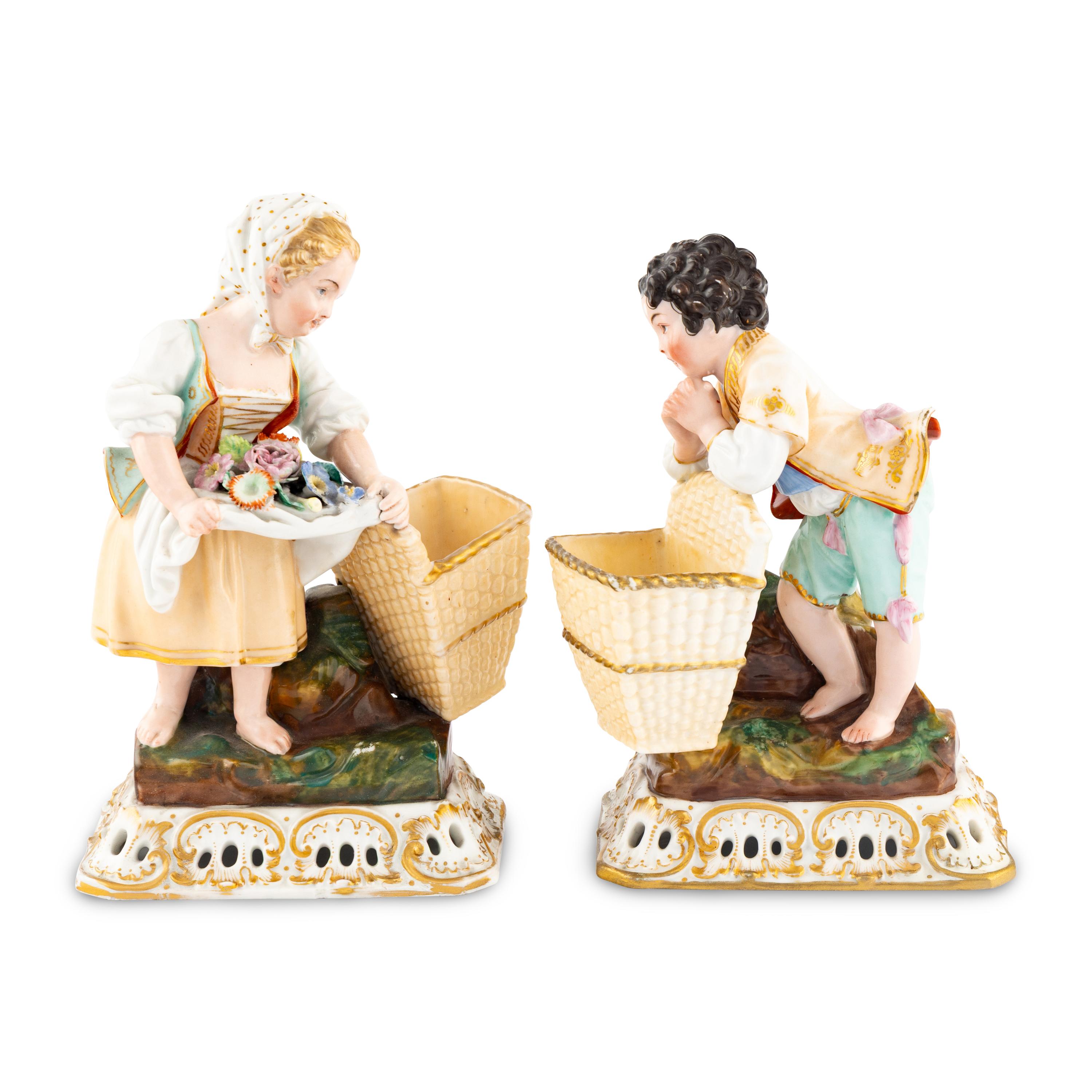 A Pair of Jacob Petit Porcelain Figures
