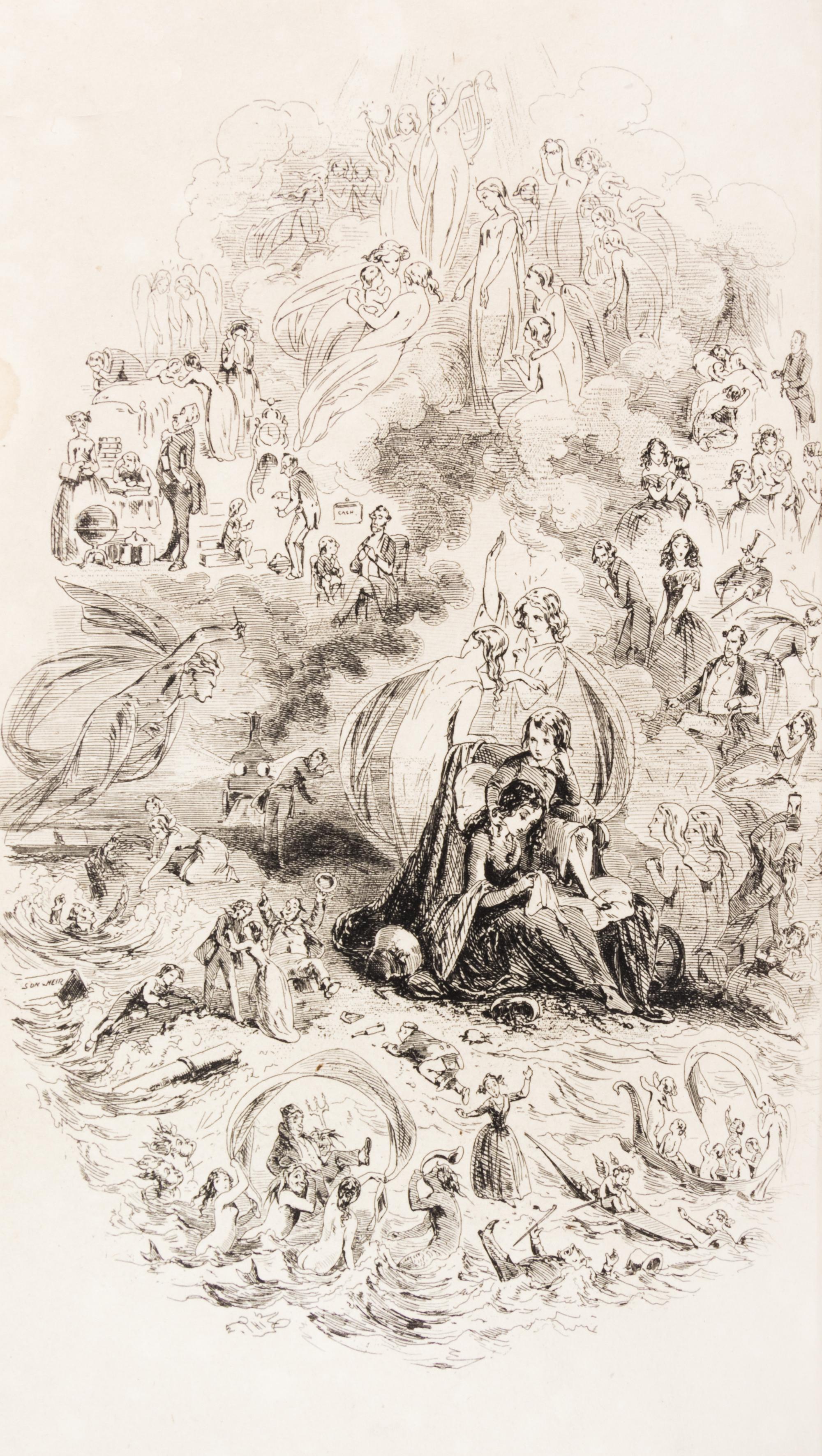 DICKENS, CHARLES. Sketches by Boz and Dombey and Son. London, 1839 and 1848.