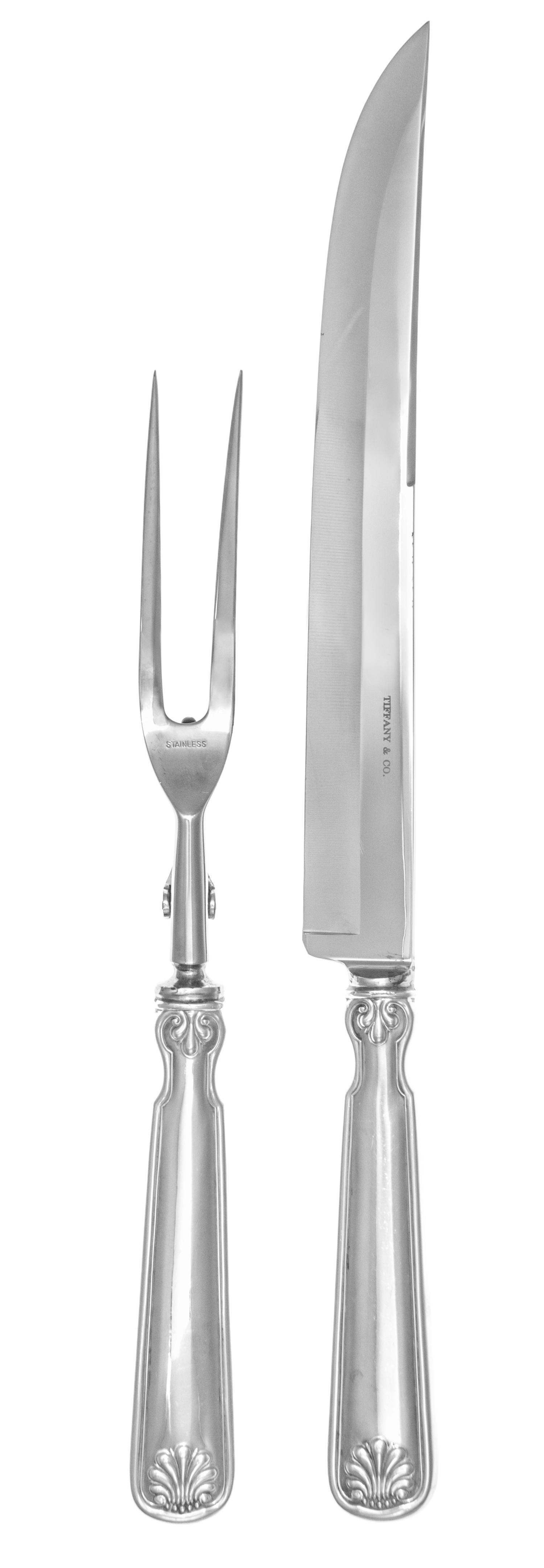 An American Silver Flatware Service, Tiffany & Co., New York, NY, Shell and Thread pattern, comprising: 8 luncheon knives 8 butter kniv