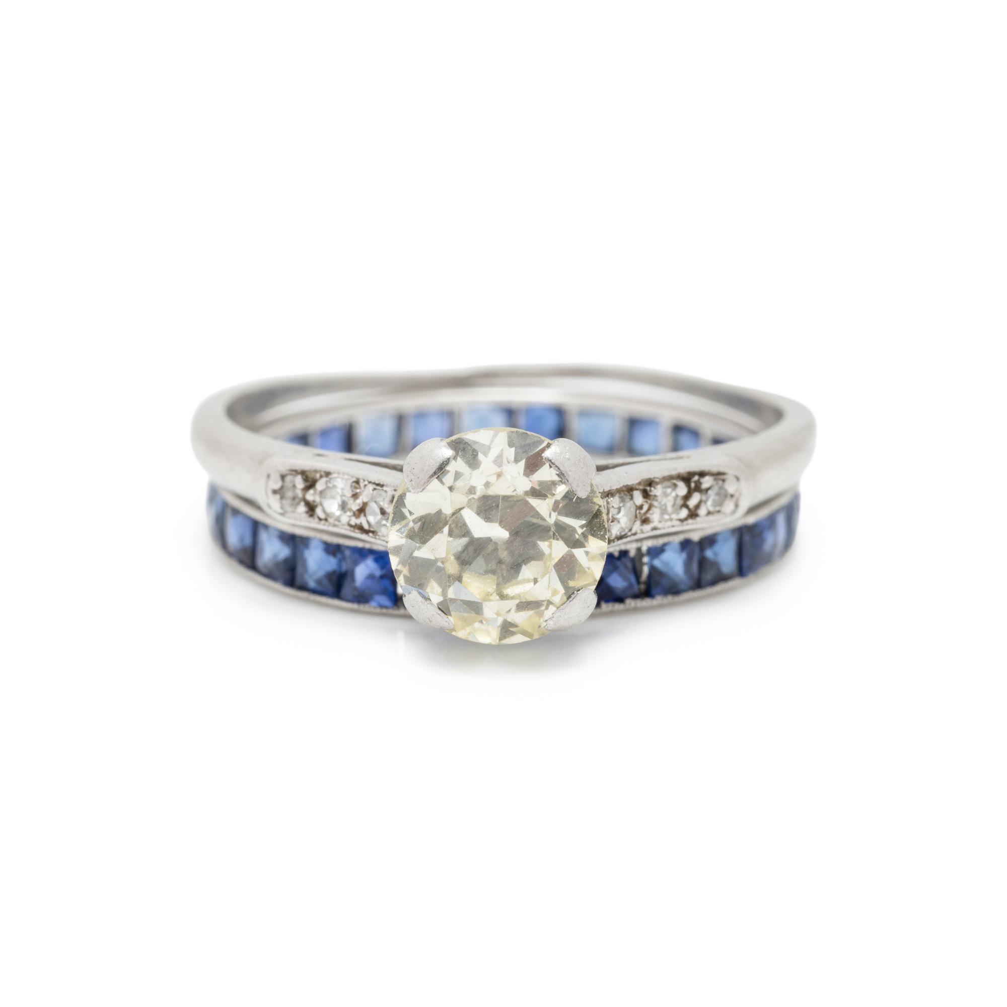 DIAMOND RING AND SAPPHIRE ETERNITY BAND