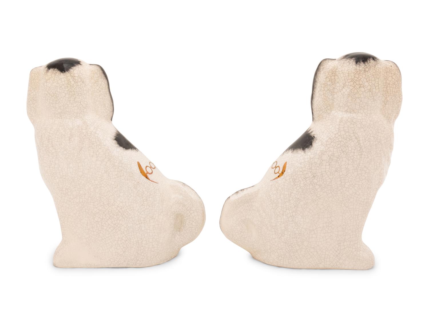 Two Pairs of Staffordshire Whippets and Spaniels