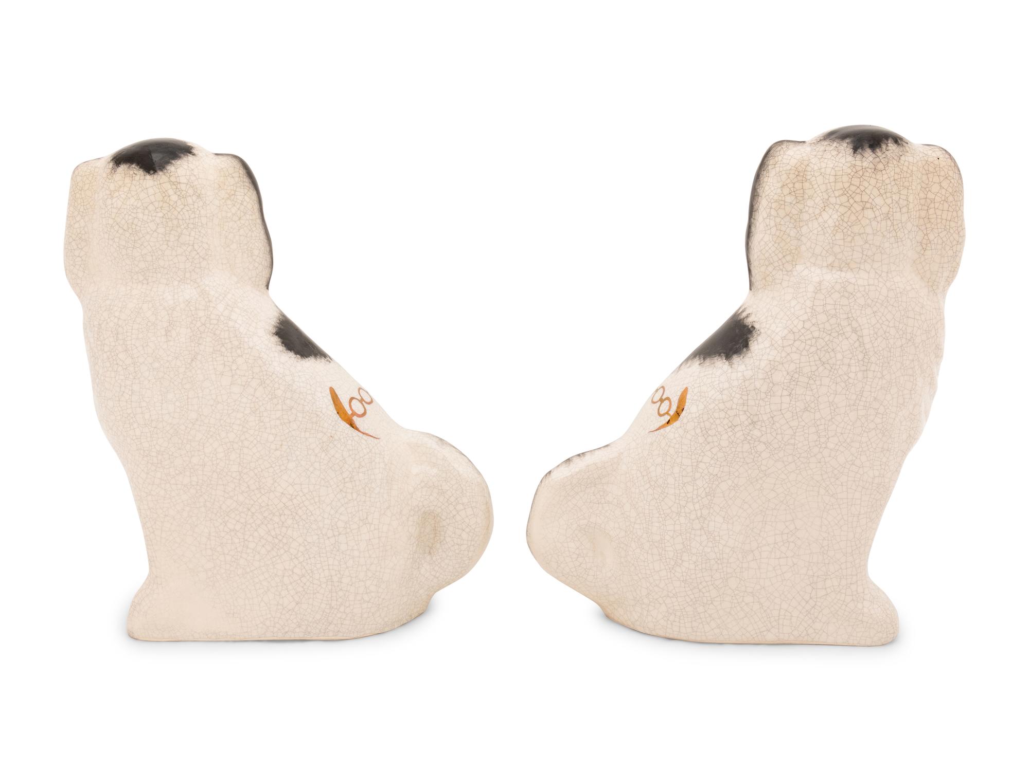 Two Pairs of Staffordshire Whippets and Spaniels