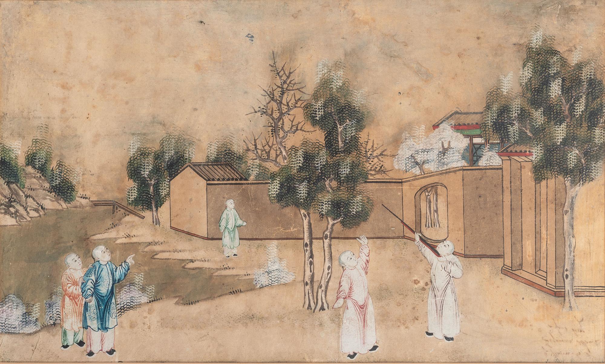 Two Chinese Gouache Paintings