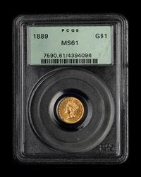 An 1889 Indian Princess $1 Gold Coin (PCGS MS61)