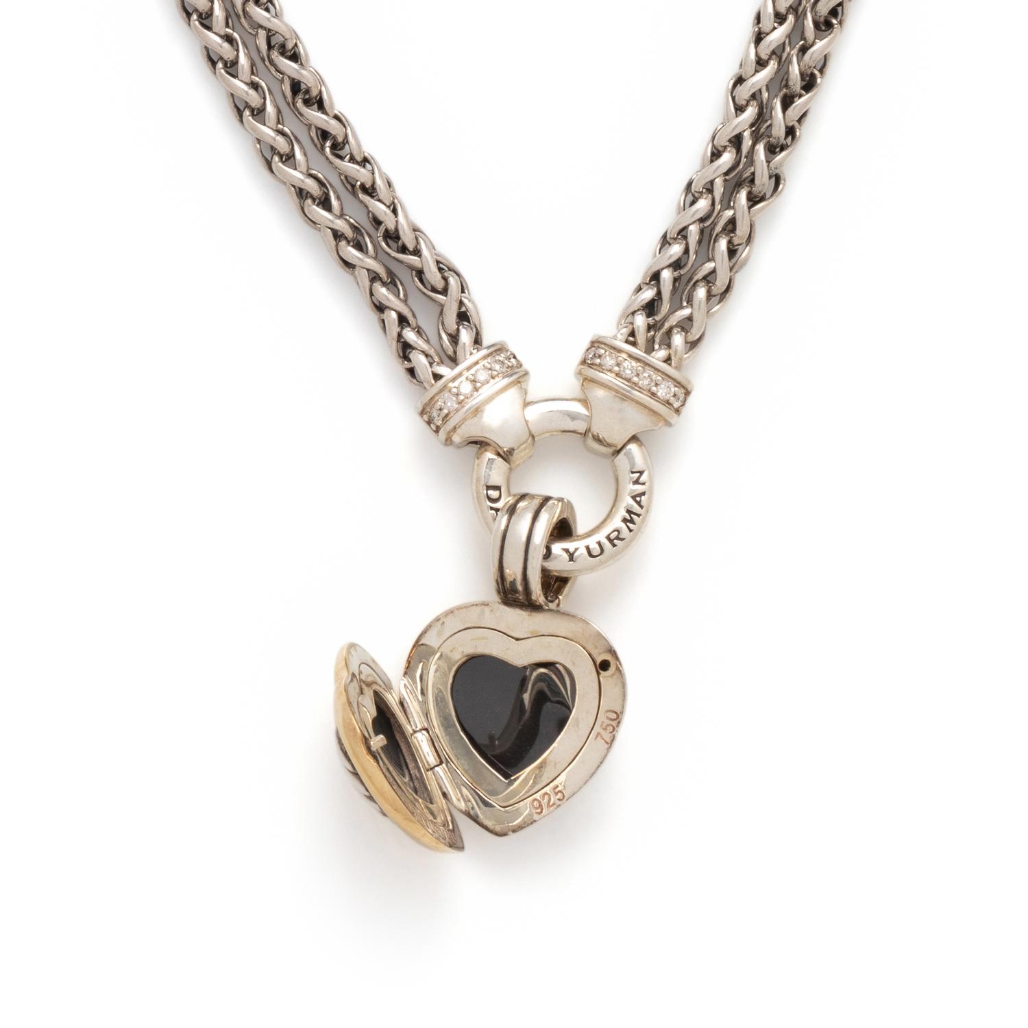 DAVID YURMAN, STERLING SILVER, YELLOW GOLD AND DIAMOND PENDANT/NECKLACE