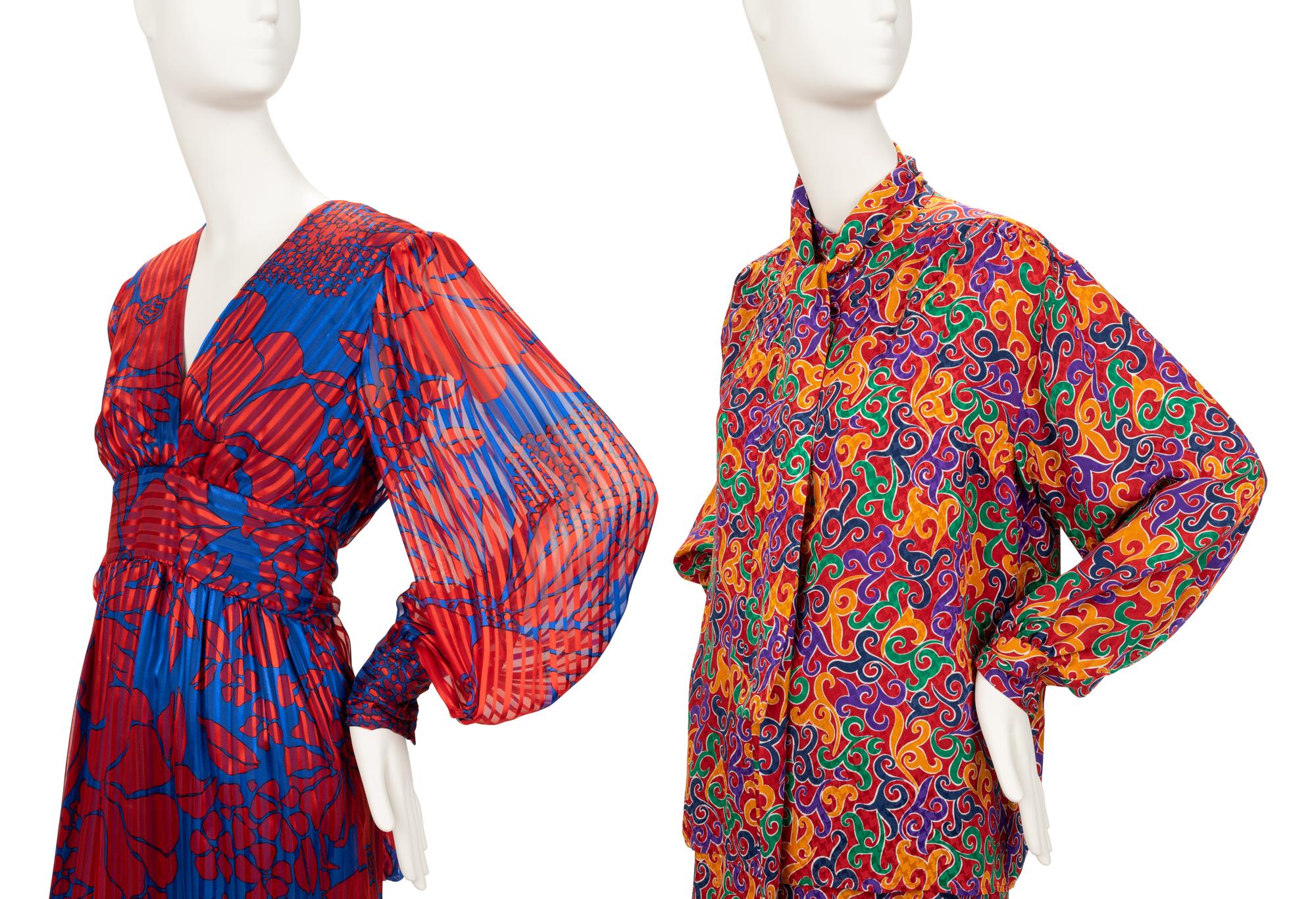 Four Designer Dresses & Ensembles: Yves Saint Laurent, Oscar de la Renta, Adele Simpson, Ungaro, 1980-90s