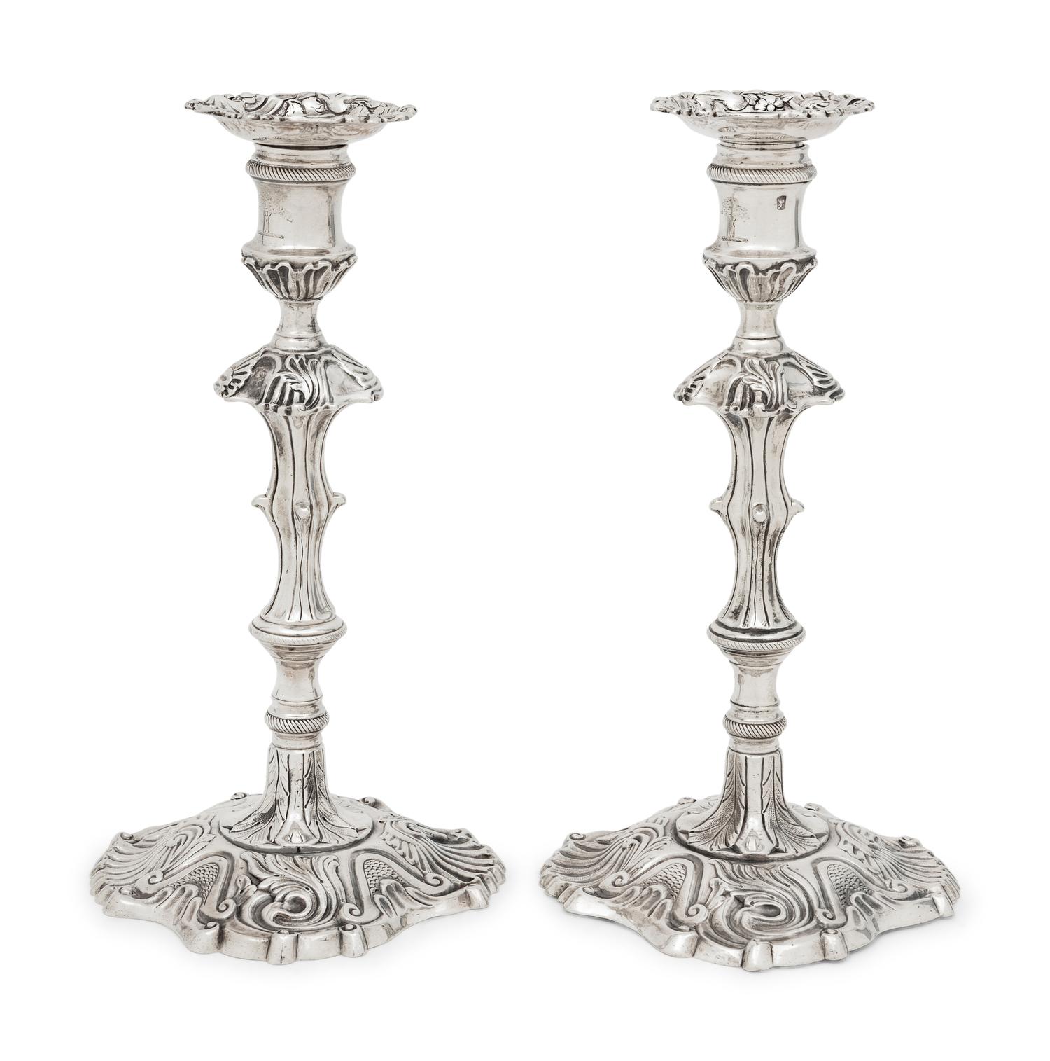 A Pair of George III Silver Candlesticks