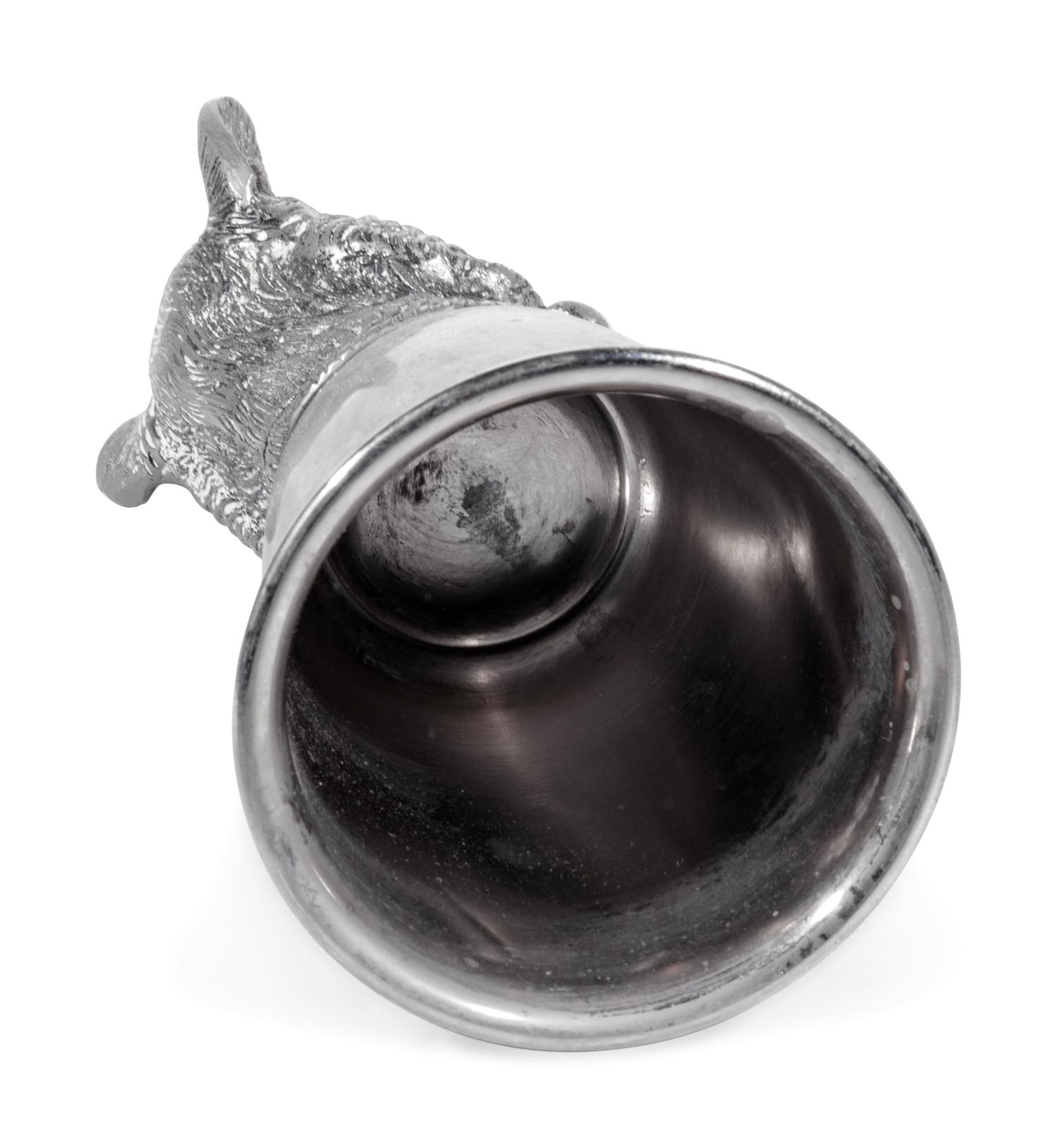 A Set of Sixteen Boar and Stag Head Silver-Plate Stirrup Cups