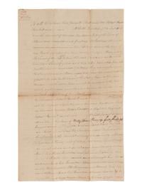 [ENSLAVEMENT]. Estate document manumitting enslaved persons after certain terms of service. 1792.