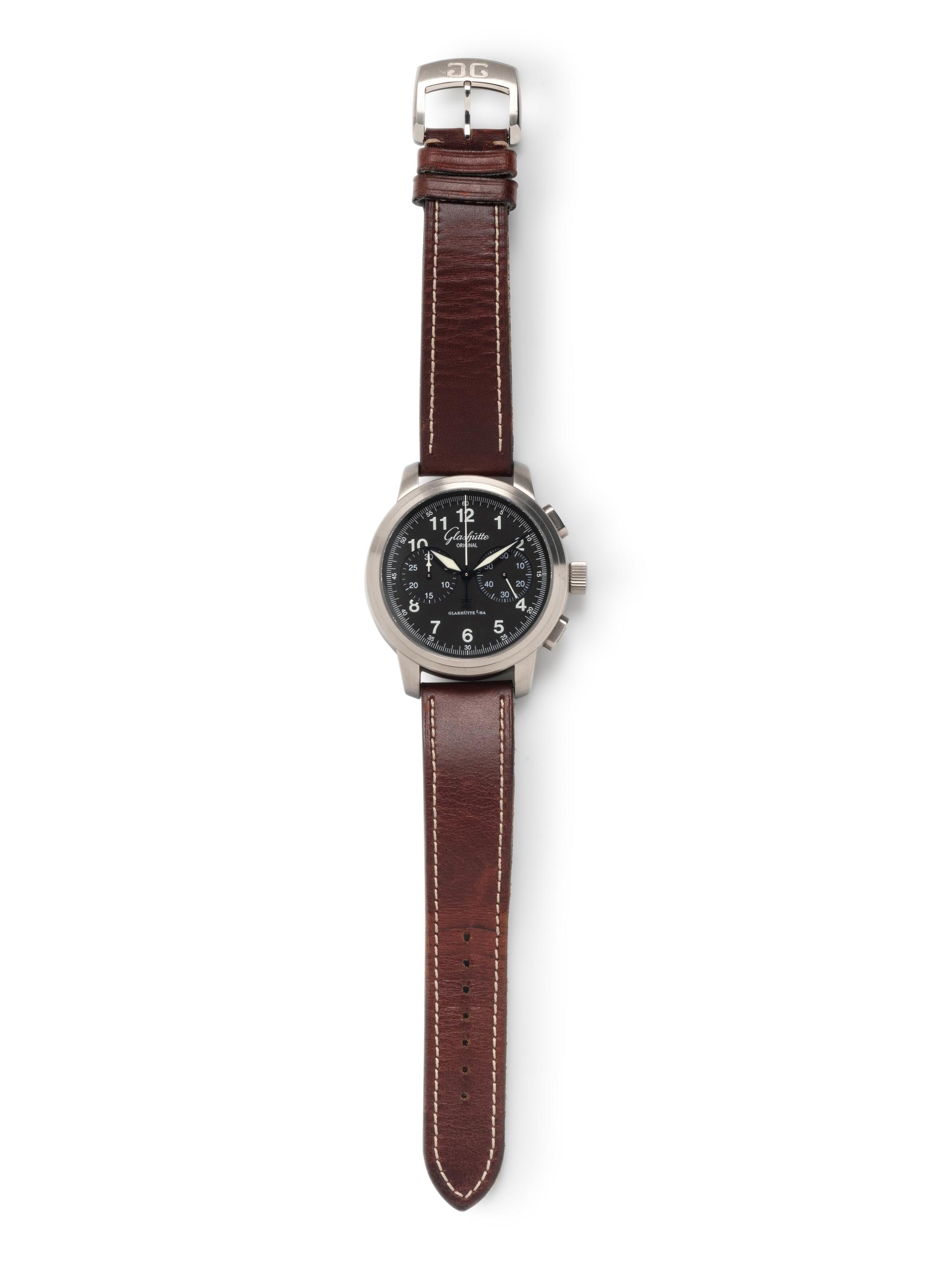 GLASHÜTTE ORIGINAL, STAINLESS STEEL 'SENATOR NAVIGATOR CHRONOGRAPH' WATCH