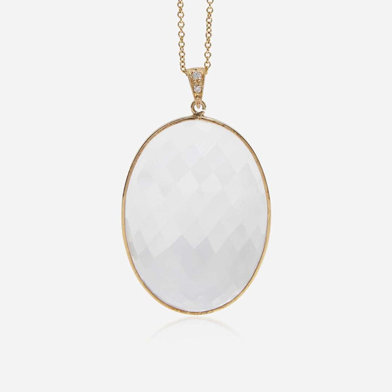 A 14K Yellow Gold and Rock Crystal Suite