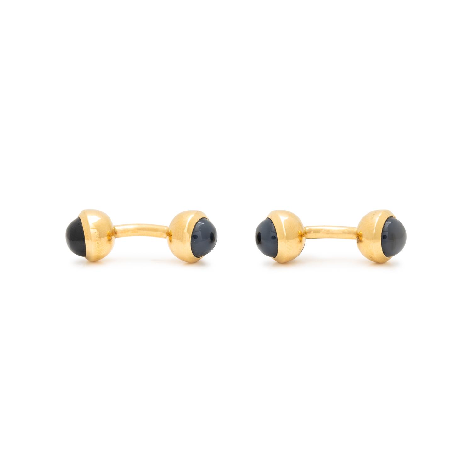 CARTIER, TWO PAIRS OF YELLOW GOLD CUFFLINKS