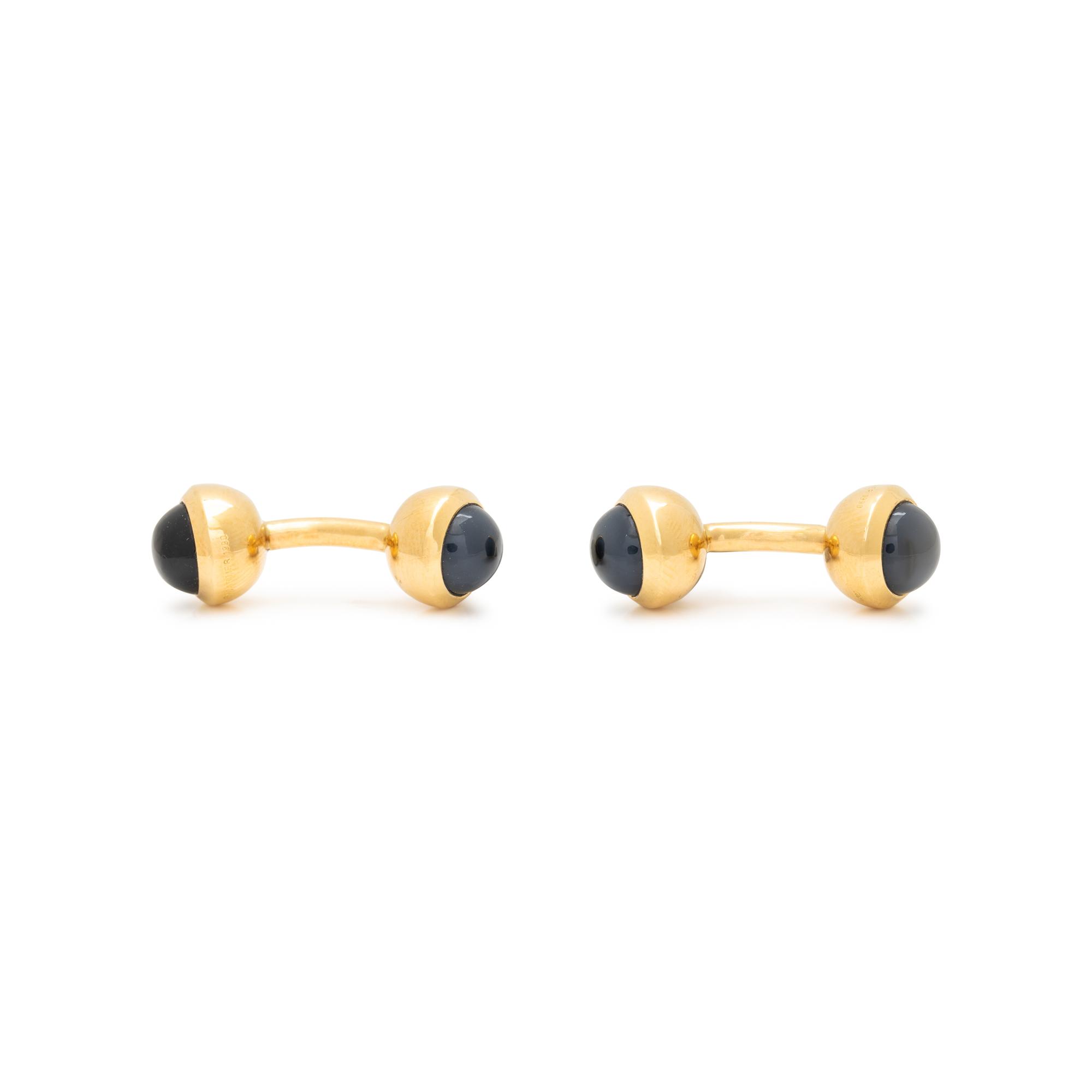 CARTIER, TWO PAIRS OF YELLOW GOLD CUFFLINKS