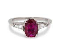 Burmese Ruby and Diamond Ring