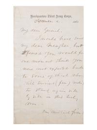 [CIVIL WAR]. ALS to General Thomas Meagher. Headquarters Third Army Corps, 2 September 1863.