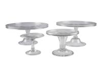 Four Blown Glass Cake Stands