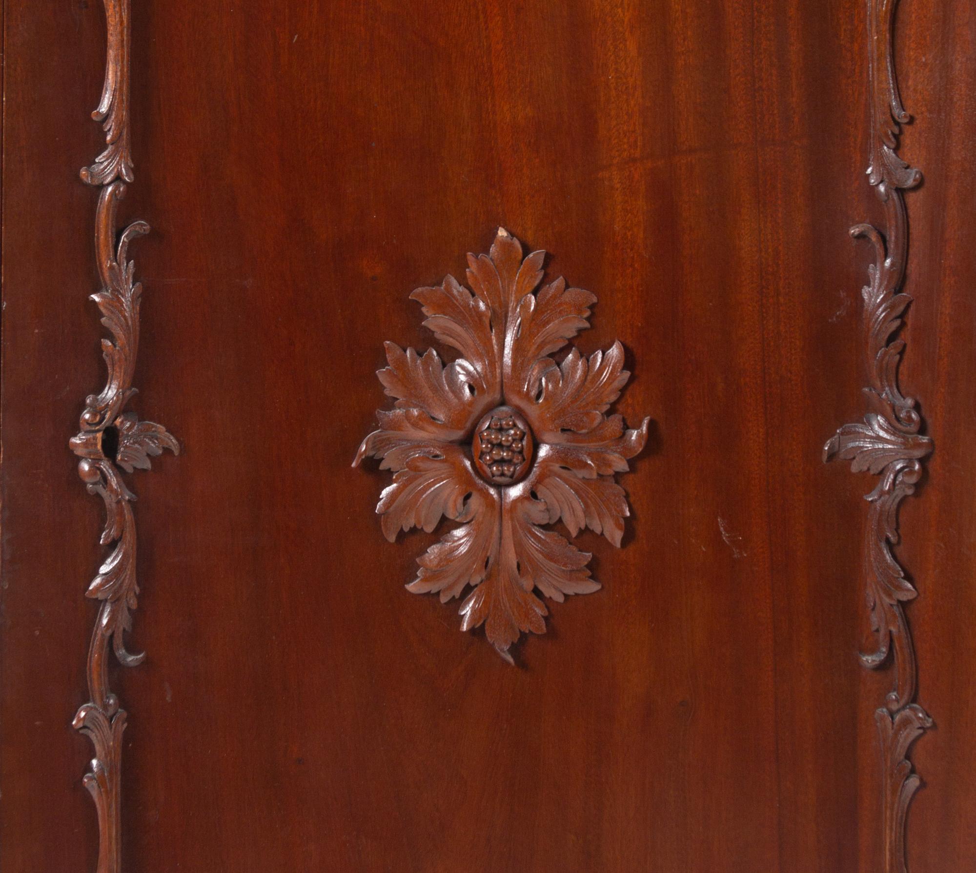 A George III Style Mahogany Corner Cabinet in the Chippendale Taste