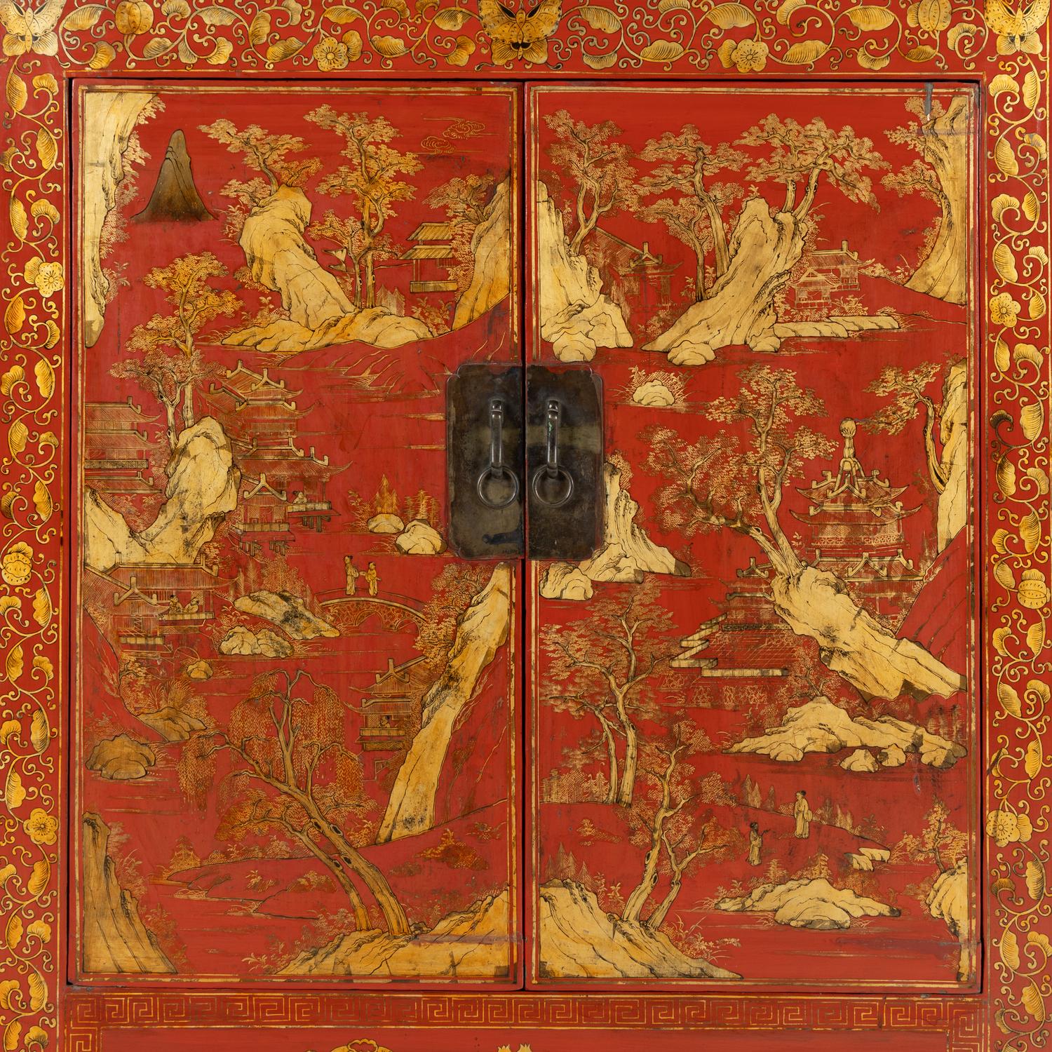 A Chinese Red Lacquer Cabinet