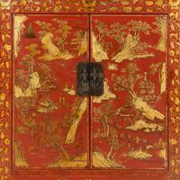 A Chinese Red Lacquer Cabinet