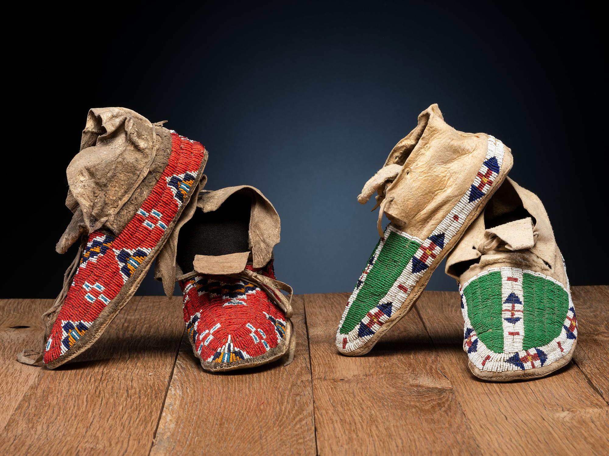 Sioux Beaded Hide Moccasins