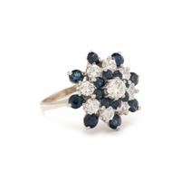 DIAMOND AND SAPPHIRE CLUSTER RING