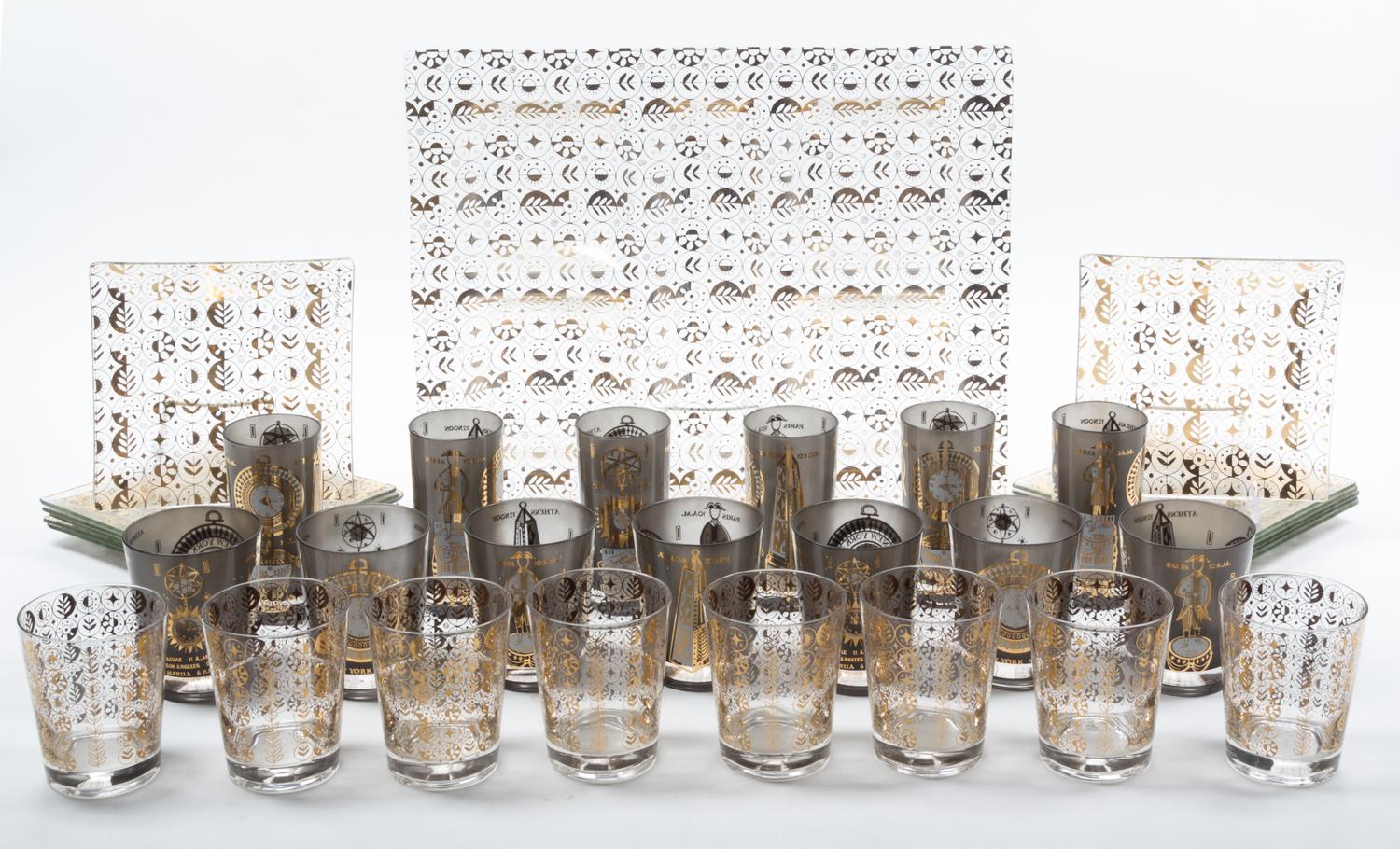 A Group of Modern Glassware Width of platter 19 inches.