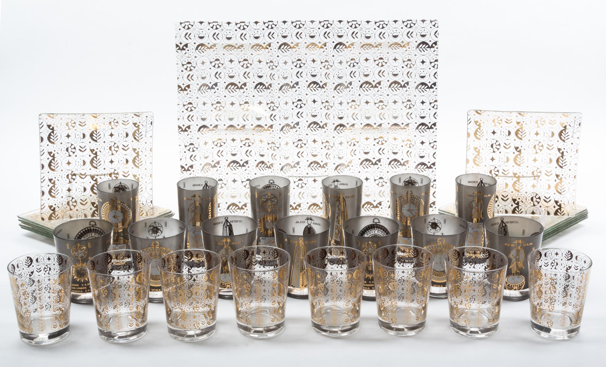 A Group of Modern Glassware Width of platter 19 inches.