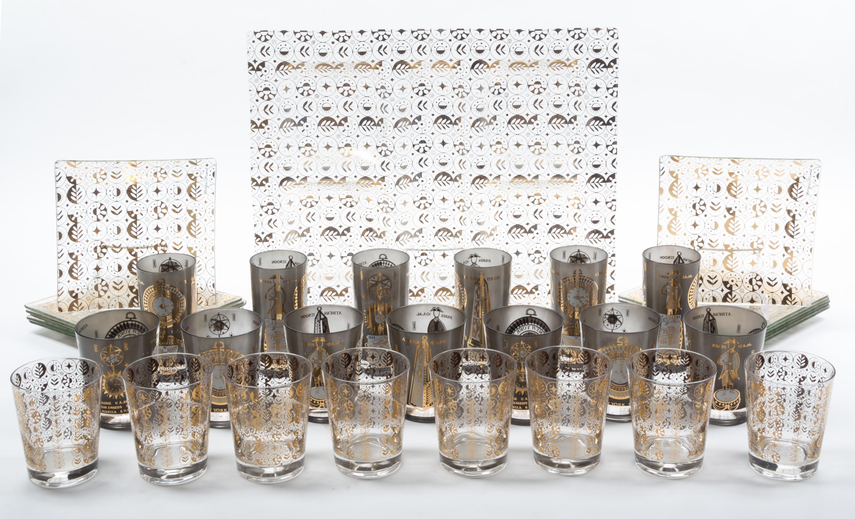 A Group of Modern Glassware Width of platter 19 inches.