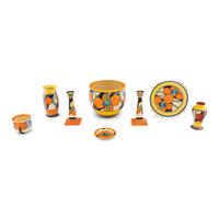A Group of Nine Clarice Cliff Picasso Flower Ceramic Table Articles