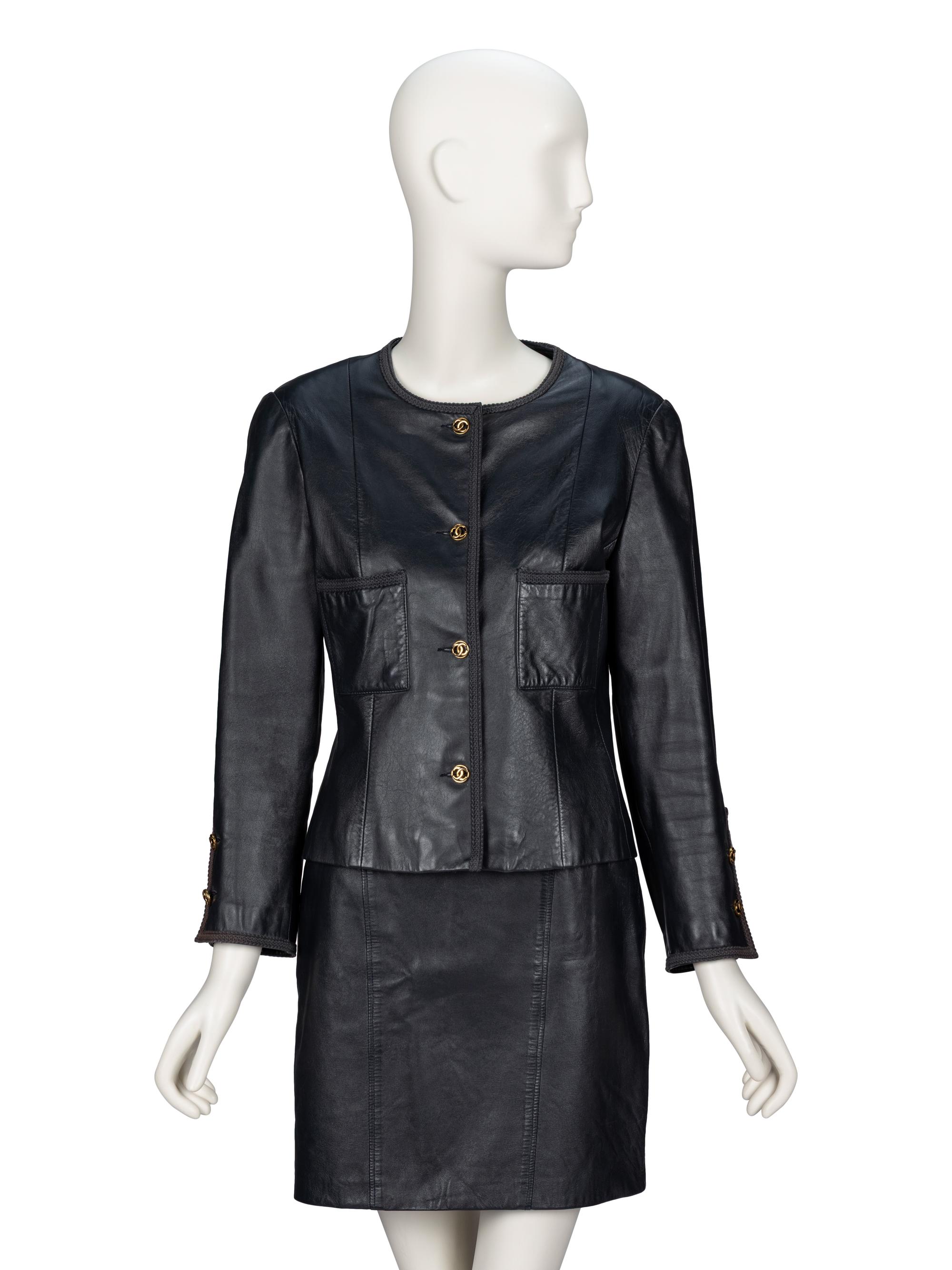 Chanel, Leather Skirt Suit