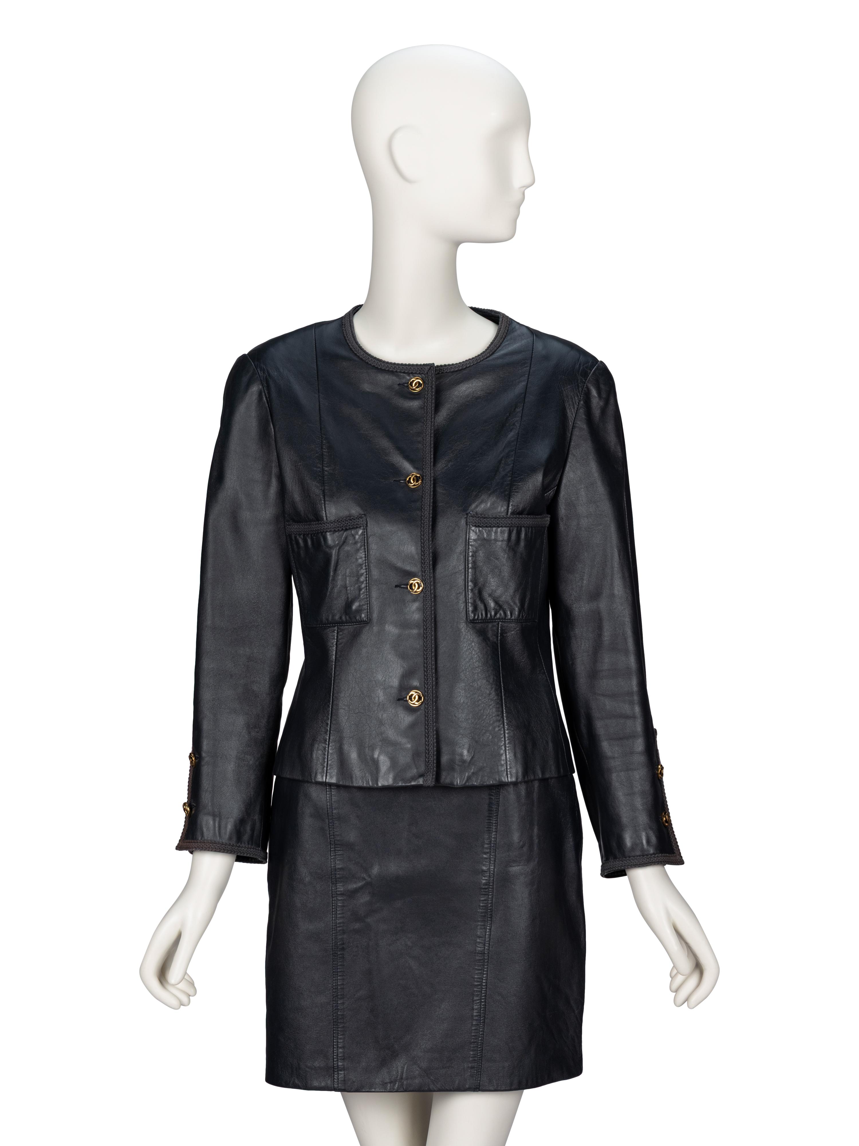 Chanel, Leather Skirt Suit