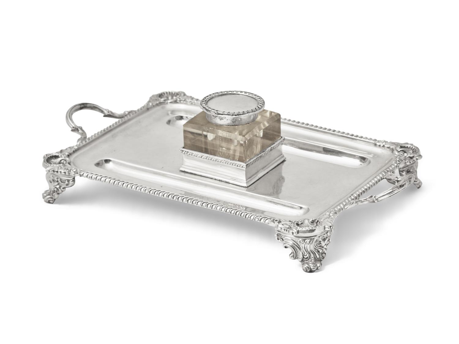 An Edward VII Sterling Silver Inkstand