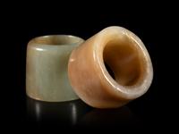Two Chinese Jade Archer's Rings