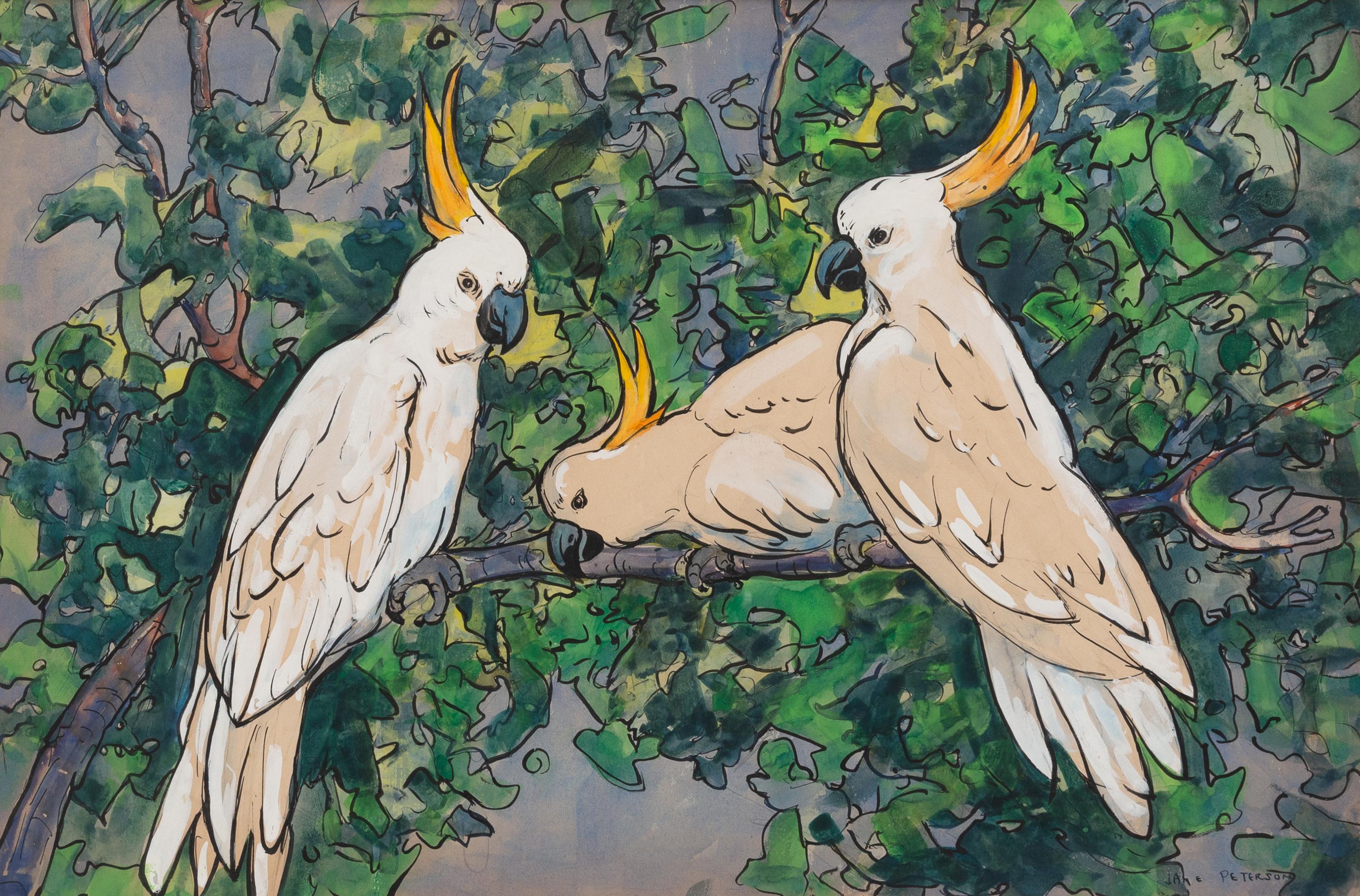 Jane Peterson (American, 1876–1965) — Three Cockatoos