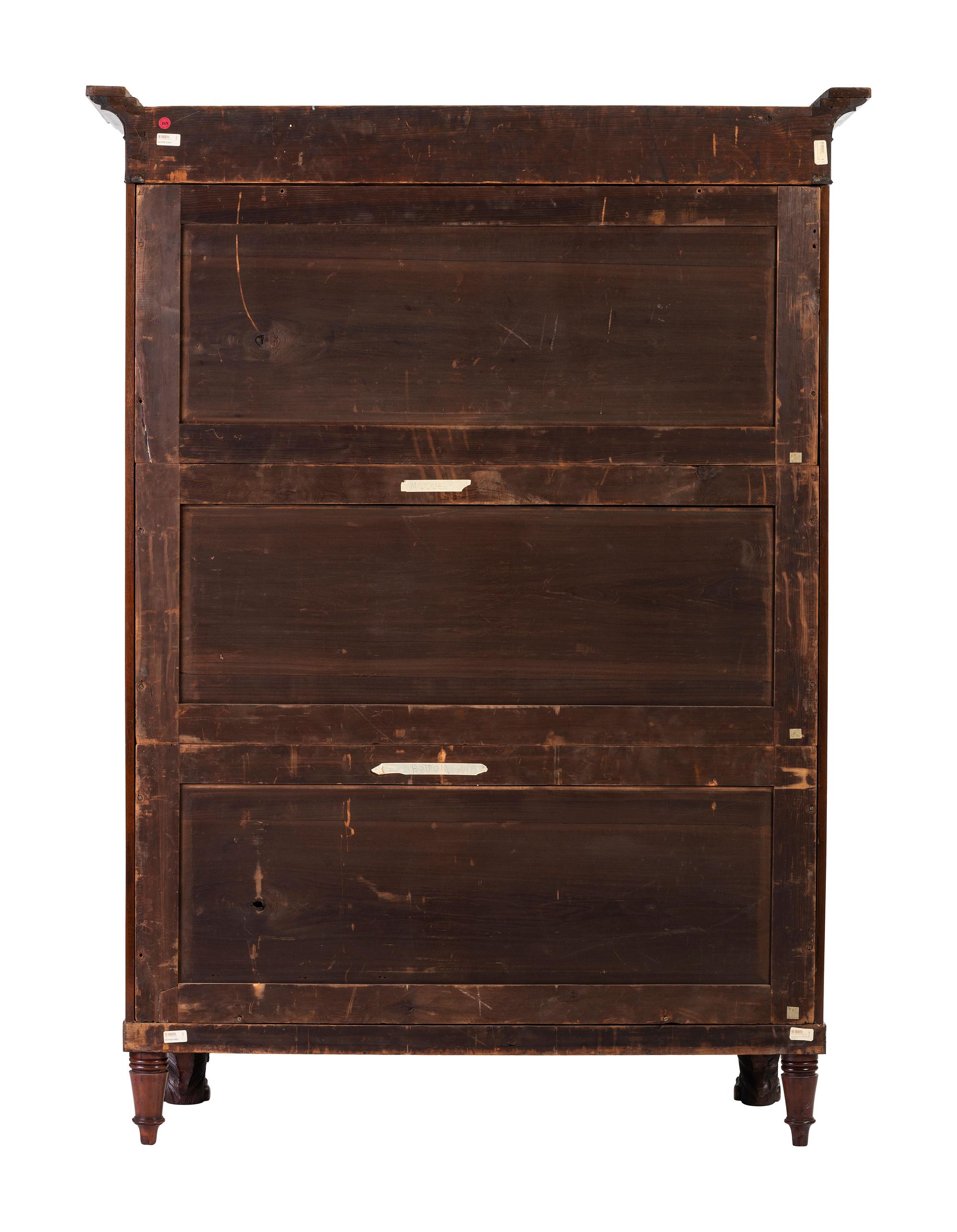 A Classical Carved and Highly Figured Mahogany Wardrobe