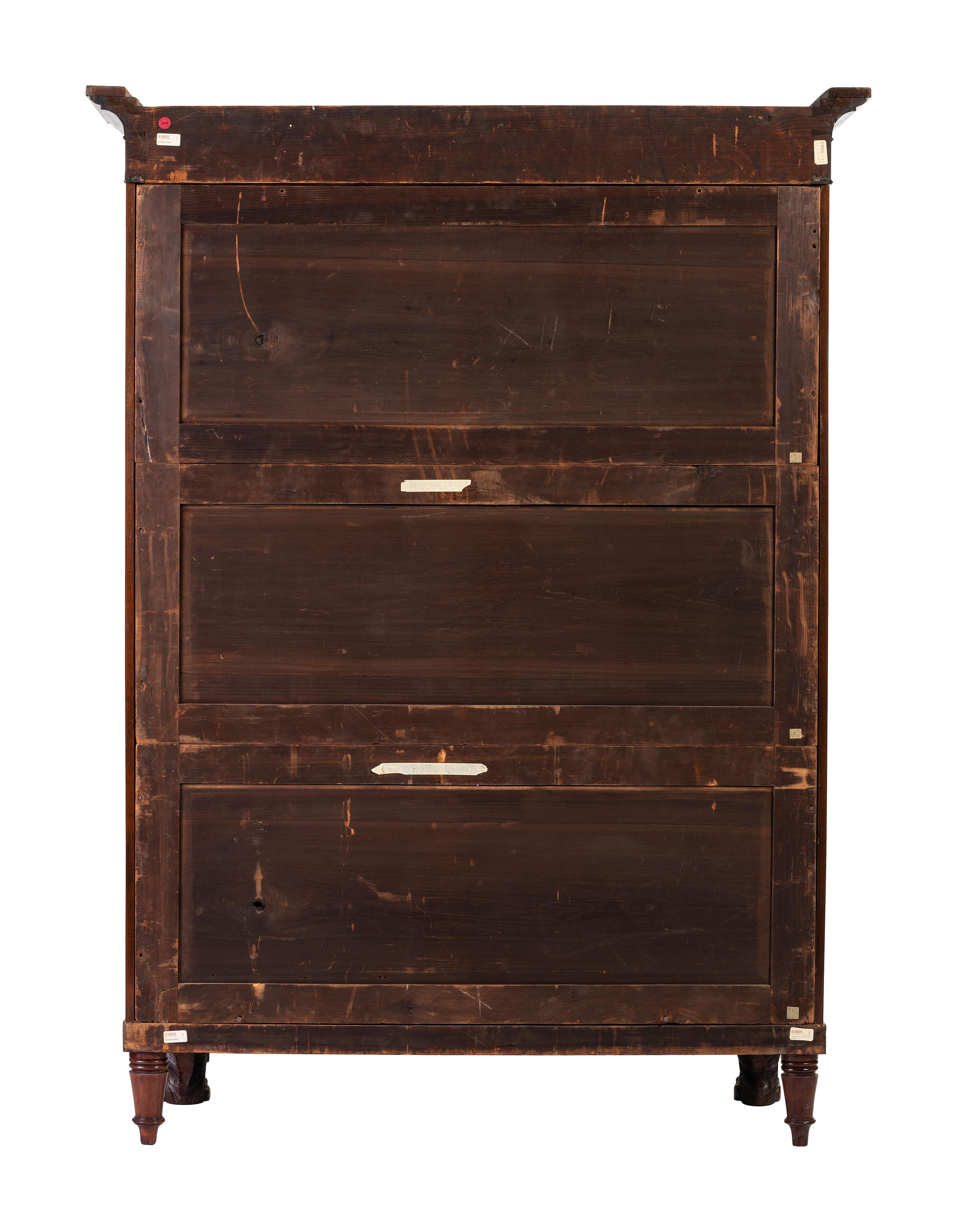 A Classical Carved and Highly Figured Mahogany Wardrobe